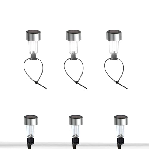 Luci per recinzione ad energia solare - Set di illuminazione da giardino a LED da 6 pezzi, lampade impermeabili colorate con | Per bordo piscina e interni, alberi e giardino, cortile e recinzion