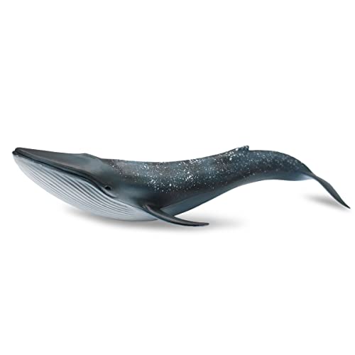 Image of SmilerSmile 10.6 inch Blue Whale Figurine Plastic Sea Creature Toy for Toddlers | Solid PVC Action Figure, Simulation Sea Animals, Educational Ocean Animal Model, Non-toxic Safe Bath Toy for Kids