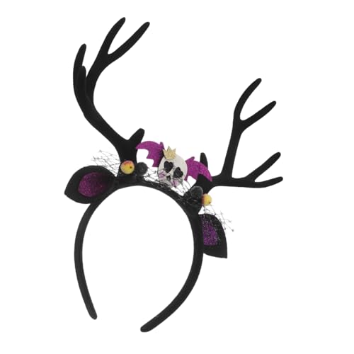UKCOCO Diadema Halloween con y Cuernos Ajustables para Mujer Accesorio Versátil para Fiestas Cosplay y Sesiones Fotográficas Temáticas