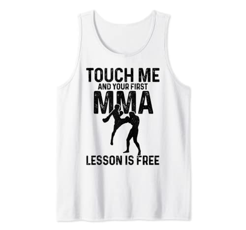 Hombre MMA artes marciales mixtas Su primera lección es gratis divertido Camiseta sin Mangas