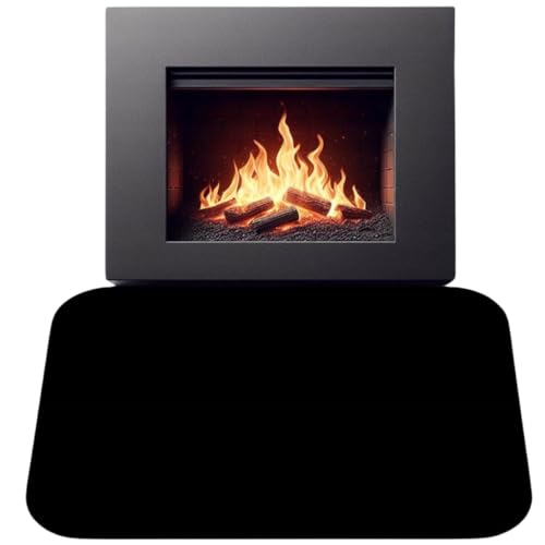 Plaque de sol de cheminée 60x80 cm en acier pulvérisé noir, plaque de protection anti-étincelles pour poêle, tôle de cendres, garde-boue