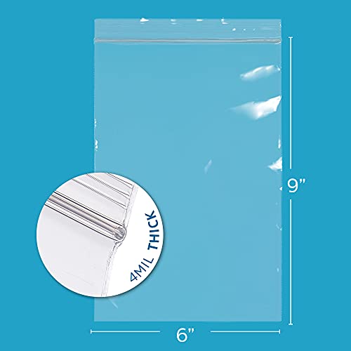 Clear Plastic Reclosable Zip Bags - Bulk GPI Case of 1000 6" x 9" 2 mil Thick Strong & Durable Poly Baggies With Resealable Zip Top Lock For Travel, Storage, Packaging & Shipping.