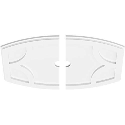 Image of Ekena Millwork CMP24X16KY2-02000 Kailey Architectural Grade PVC Contemporary, Two Piece Urethane Ceiling Medallions 24 inchW x 16 inchH x 2 inchID x 13 inchC x 1 inchP
