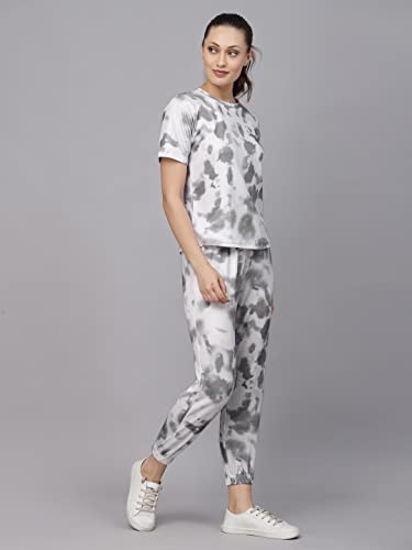 Image of Tarshika Women Women's Tie Dye Printed Short Sleeve Long Tracksuit Co-ord Set