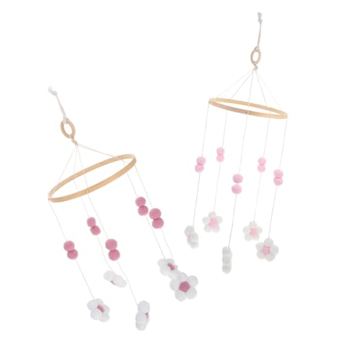 Beatifufu Boho Style Crib Mobiles 2pcs Mobile Hanger for Baby's Room Girl's Nursery Decor Handmade Flower Wind Chime