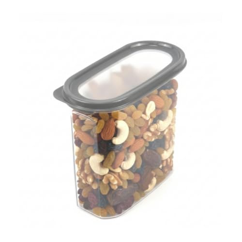 Image of Signoraware Modular Oval Transparent No.3 Plastic Container (1.7 Ltr, Grey
