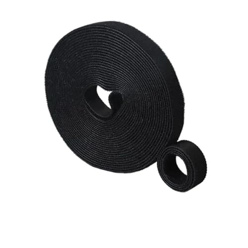 Bridas de nailon reutilizables con cierre de gancho y bucle, 3 m/rollo, organizador de embalaje, herramienta de organización y almacenamiento for bricolaje.(Black,3.0m)