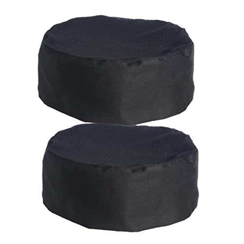 Ipetboom 2Pcs Adjustable Black Mesh Chef Hats for Professional Catering Breathable Design for Cooking Baking
