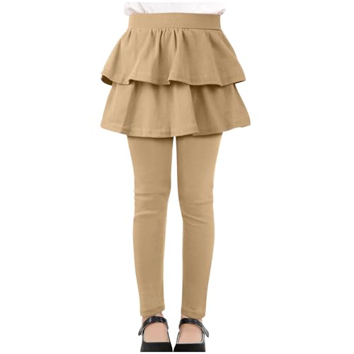 Girls Leggings Ruffle Skirt School Uniform Pants Relaxed Fit Cute Pants Kids Stretch Warm Preppy Leggings 3-14 Years