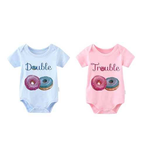 Culbutomind Zwillinge Strampler Set - Doppelter Regenbogen Design Mit Hut