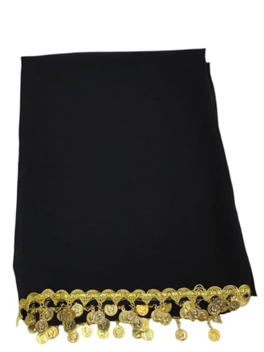 Khirka Shal with Gold Coins for Women Palestinian Style Shawl Elegant Modest Wrap for Weddings Parties Festivals
