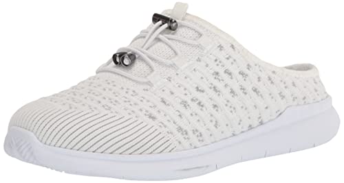 Propét Women's TravelBound Slide, White Daisy, 7.5 Narrow US