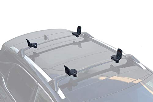 DrSportsUSA Universal Kayak Rack and Canoe Carrier Rooftop Mount on SUV, Car and Truck with Bow and Stern Lines Suitable for Canoe, SUP, Kayaks, Surfboard