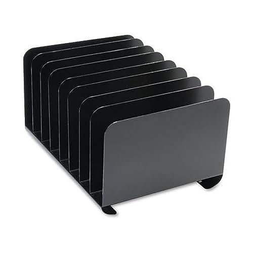 MMF Industries STEELMASTER Vertical File Organizer | 8 Sections | Black Color | Scratch & Chip-Resistant Finish | Durable Metal Steel Construction | Desktop File Organizer