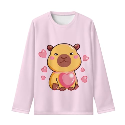 Image of Girls Long Sleeve T Shirt Cute Cartoon Crewneck Shirt for Kids 3-16Y Fall Winter Clothes