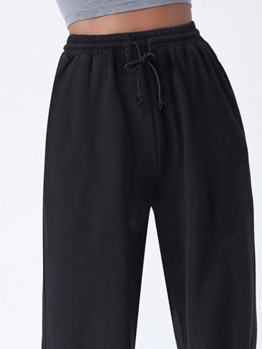Image of KOTTY Womens Solid Anthracite Black Drawstring Track Pant
