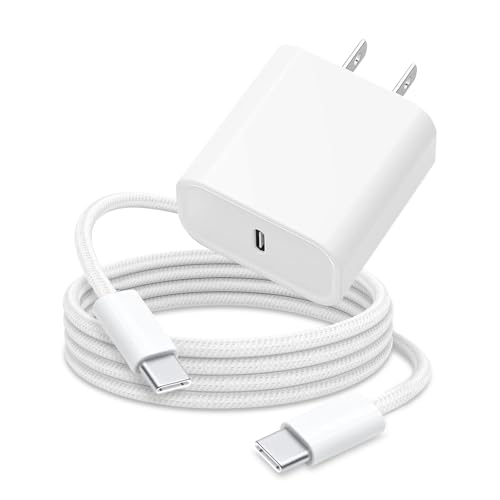 6FT 20W Fast Charger Adapter for AirPods 4 Gen 4 Generation,AirPods Pro 2nd, AirPods Max 2024, iPhone 16e 16 15,iPad 11 A16 2025 Air Pro 13/12.9,10th, 5/4 USB Type C Woven Cable Charging Heads & More