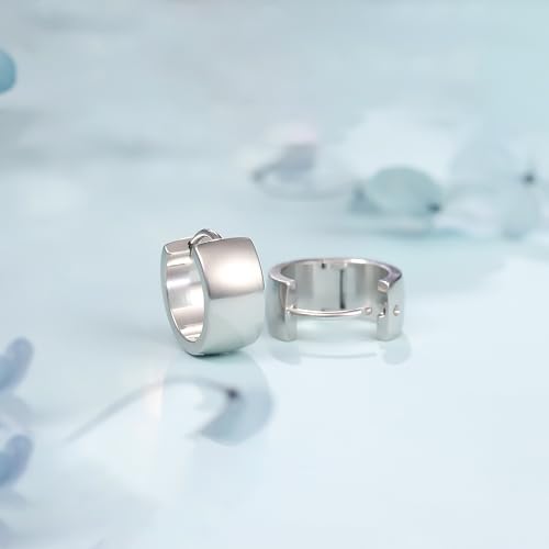 Limerencia Hypoallergenic Implant Grade Titanium G136 Hoop Chunky Earrings,Wide Thick Huggie Earrings G23 for Women Sensitive Ears4