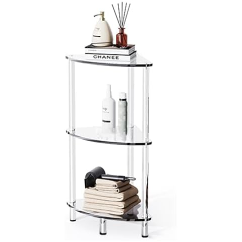 Dewonme 3-Tier Clear Acrylic Corner Shelf Cover