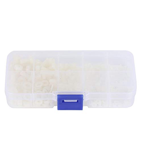 Multifunction fasteners black/white M2/M2.5/M3/M4/M5 Nylon screw kit, nylon nut, industrial for mechanics(White 270pcs nylon screw set)