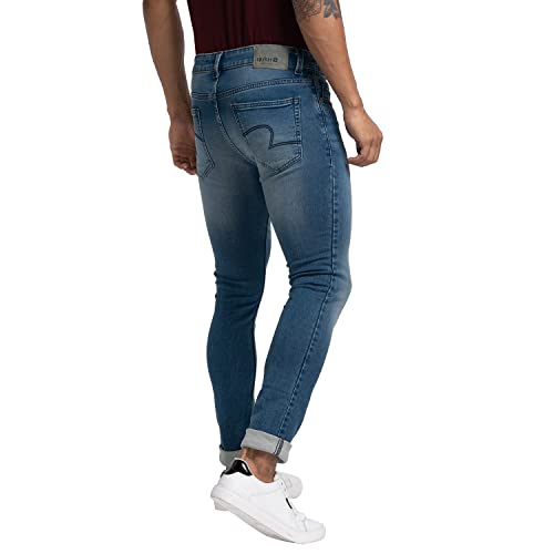 Image of Spykar Men's Mid Rise Mid Cotton Slim Fit Narrow Length Jeans (Skinny)