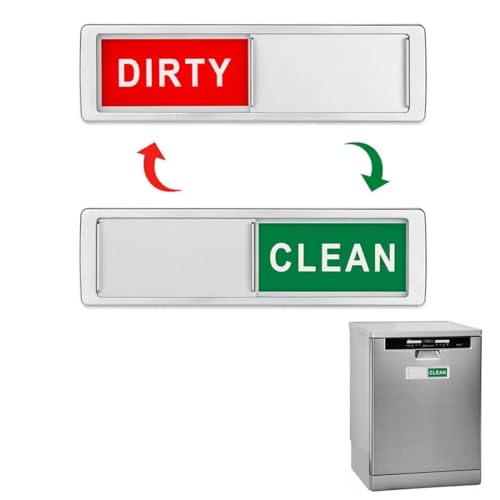 WUSJCOF - WUSJCOF 1 Pièces de Porte Commutable, Aimant Magnétique pour Lave-Vaisselle, Propre/Sale CLEAN and DIRTY, Status Indicator Facile à Utiliser, Acrylique (Taille 17.7 * 5.2cm) (Argenté)