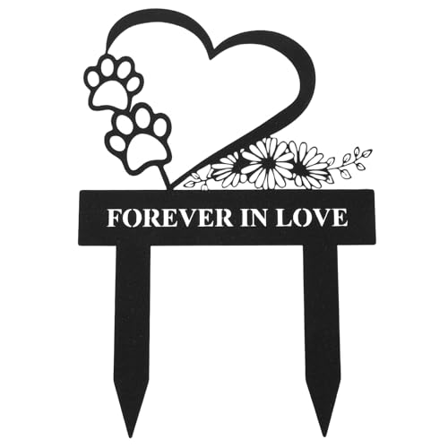 GLEAVI Piquet Commémoratif en Métal pour Chien Plaque Funéraire Extérieure pour Jardin Stèle Gravée Résistante aux Intempéries Marqueur de Souvenir Animal de Compagnie Décor de