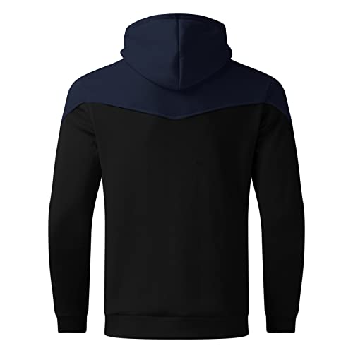 Mens Jacket Fleece Stand Collar Color Block Fall Winter Windbreaker Coat - image 4