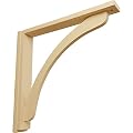 Ekena Millwork BKT02X17X17REAL Reece Shelf Wood Brackets, 2 1/2"W x 17 3/4"D x 17 1/4"H , Alder
