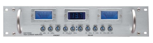 Audiobahn A4X100HQ 4 x 50W RMS at 4 Ohm Rack Mount High Current Competition Amplifier with Digital Volt Meter and Dual Fans