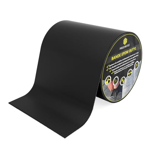 Bande d’Étanchéité EPDM Butyl - Ruban Étanchéité Extérieur pour Toit, Façade, Terrasse, Fenêtre et Joint – Flexible, Durable, Résistant aux UV - noir - 15cm x 5m