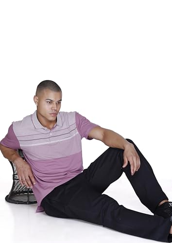 Image of SANE ORIGINALS T-Shirt for Men with Pocket || Textured Striped Polo for Men