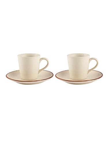 Image of Miah Decor Ceramic Coffee Mugs Set with Serving Platter, Handmade Stoneware