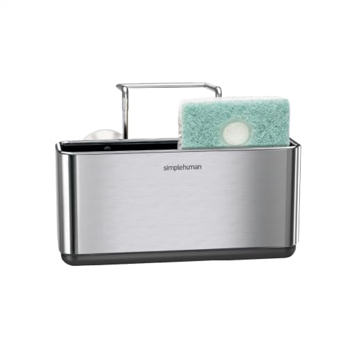 simplehuman Slim Sink Caddy Sponge Holder, Brushed...