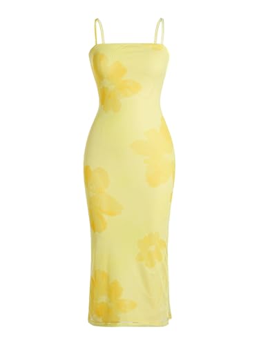 Image of Verdusa Women's Spring Dresses Hawaiian Tropical Floral Slimming Dress Sun Midi Sundresses Split Vacation Outfits