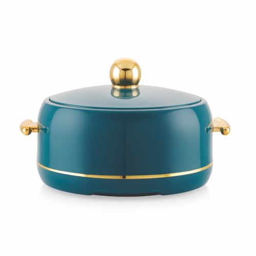 Image of Modware Atlantis Casserole 2000ml Elegant Design Premium Hot Pot, Retains Temperature for Hours, Insulated Inner Steel Casserole for Roti, Hot Box for Home, Chapati Box, Serving Bowl with Lid (Teal)