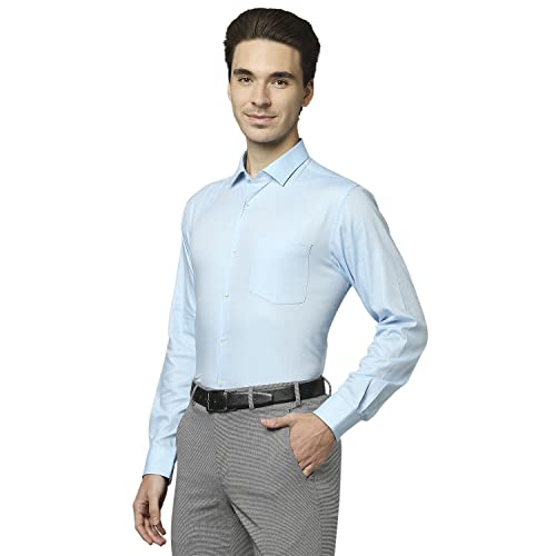 Image of Park Avenue Men's Cotton Blend Checks Pattern Slim Fit Semi Cutaway Collar Full Sleeve Formal Shirt
