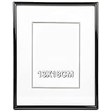 Marco de Fotos 13 x 18 cm Negro Estilo Sencillo PVC Panel de Cristal Marco de Fotos para Decoración