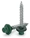 Hex Washer Head Hi-Lo Thread Mechanical Galvanized Roofing Screws Green Finish - #10 x 2