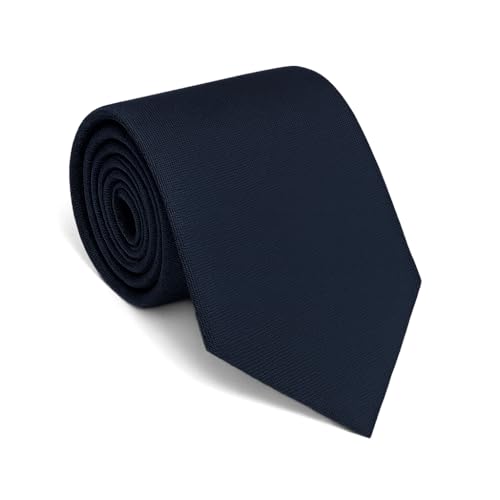 Remo Sartori - Cravate en soie pure couleur unie, largeur 8 cm, fabriquée en Italie, homme, bleu marine, Taille unique
