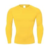 NuCamper Camiseta de Compresión de Manga Larga para Hombre, Base Layer para Correr Transpirable Secado Rápido Camiseta de Manga Larga para Running Gym Ciclismo Camisa