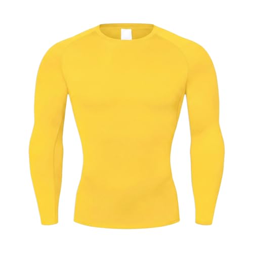 NuCamper Camiseta de Compresión de Manga Larga para Hombre, Base Layer para Correr Transpirable Secado Rápido Camiseta de Manga Larga para Running Gym Ciclismo Camisa