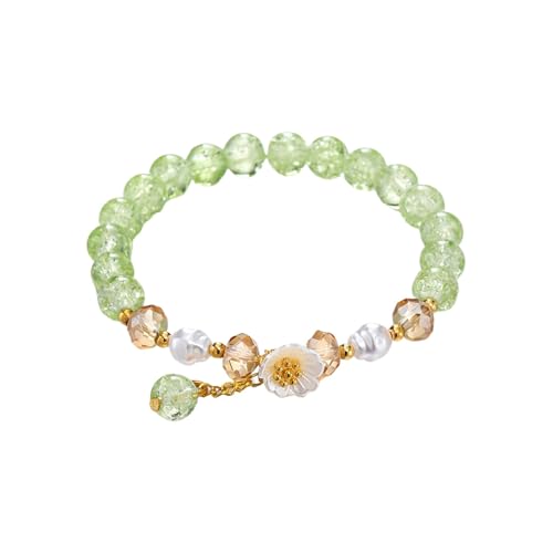 Perle de Jade de Chinois pour femme, bijou cristal marguerite plaqué Or