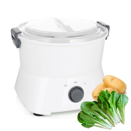 Dfdieratve 2-in-1 Electric Potato Peeler, Electric Potato Peeler Machine, Automatic Potato Peeler Commercial Vegetable Fruit Peeling Machine, for Peel Potatoes/Pears/Apple