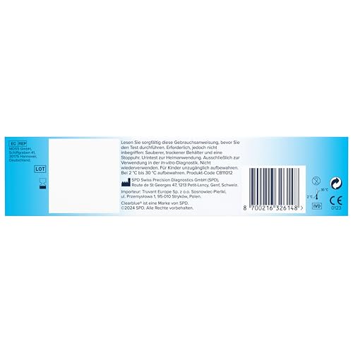 Clearblue Prueba de embarazo de detección rápida, 5 pruebas de pregnancia, más del 99% de fiabilidad, resultado en 1 minuto