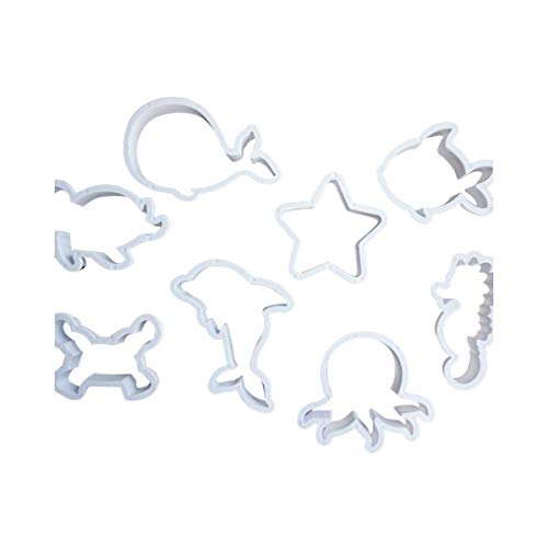 FiedFikt Marinetiere Form Keksausstecher Gebäck Kuchen Laib Ausstechformen Backen Backen Backen Fondant Form Keks Formen Set von 8