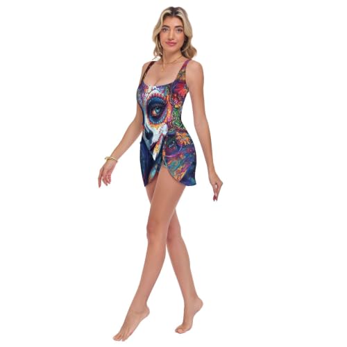 Bañador de una pieza premium con estampado de calaveras mexicanas 2