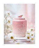 LASTINGTAILS Ceramic Pink Butterfly Urn | Cremation Heart urn | Urns for Human Ashes Adult | Child | Kids | Baby | Infant | Pet