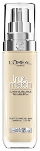 L'Oréal Paris, True Match Foundation, nahtlos verblendbar, mit Hyaluronsäure, vegane Formel, flüssige Textur, mittlere Deckkraft, natürliches Finish, für alle Hauttypen, 2.N Neutral Light, 30 ml
