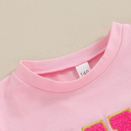 Kids Toddler Baby Girls Birthday T-Shirt Short Sleeve 1st 2nd 3rd 4th 5th 6th Letter Chenille Patch Birthday Shirt4